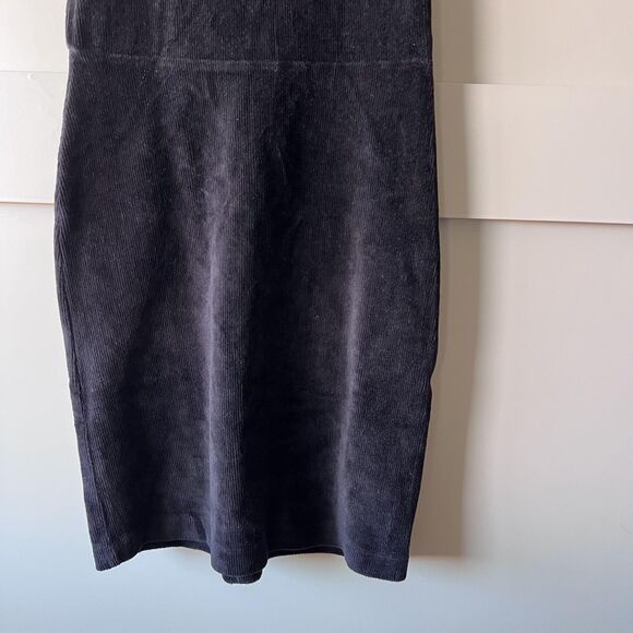Forever 21 Dress Womens Small Black Corduroy Sheath Bodycon Velvet Back Strappy - Picture 4 of 12